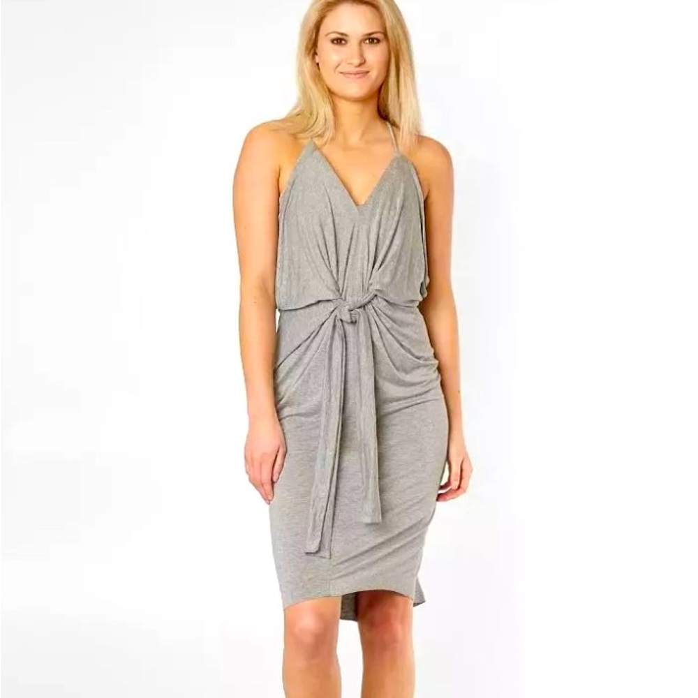 Heather Gray Tie-Front Dress